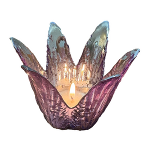 🌸3 For $30🌸Decorative Purple Glass Tulip Candle Holder